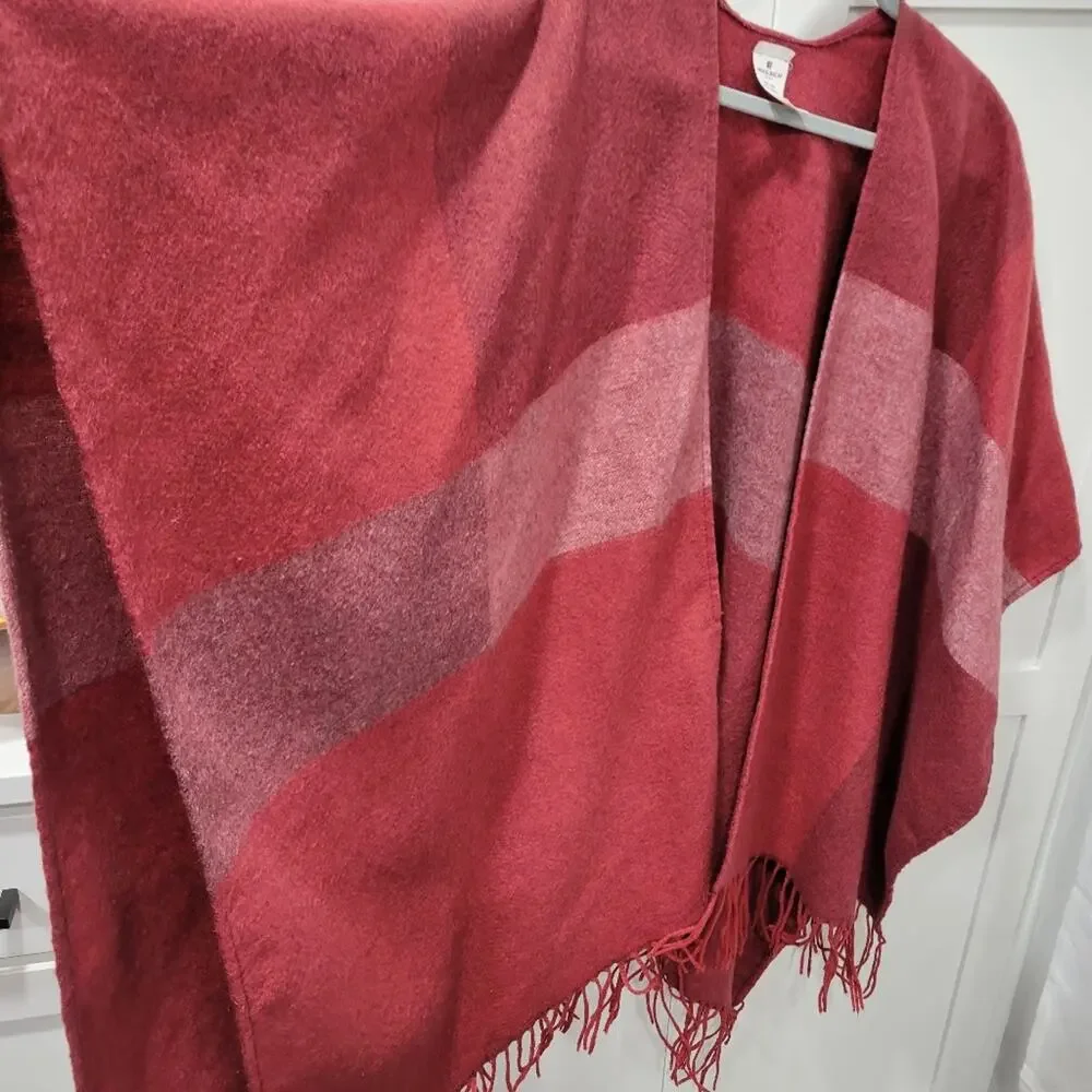 Woolrich Poncho Frindge Blancket Wrap Soft One Size